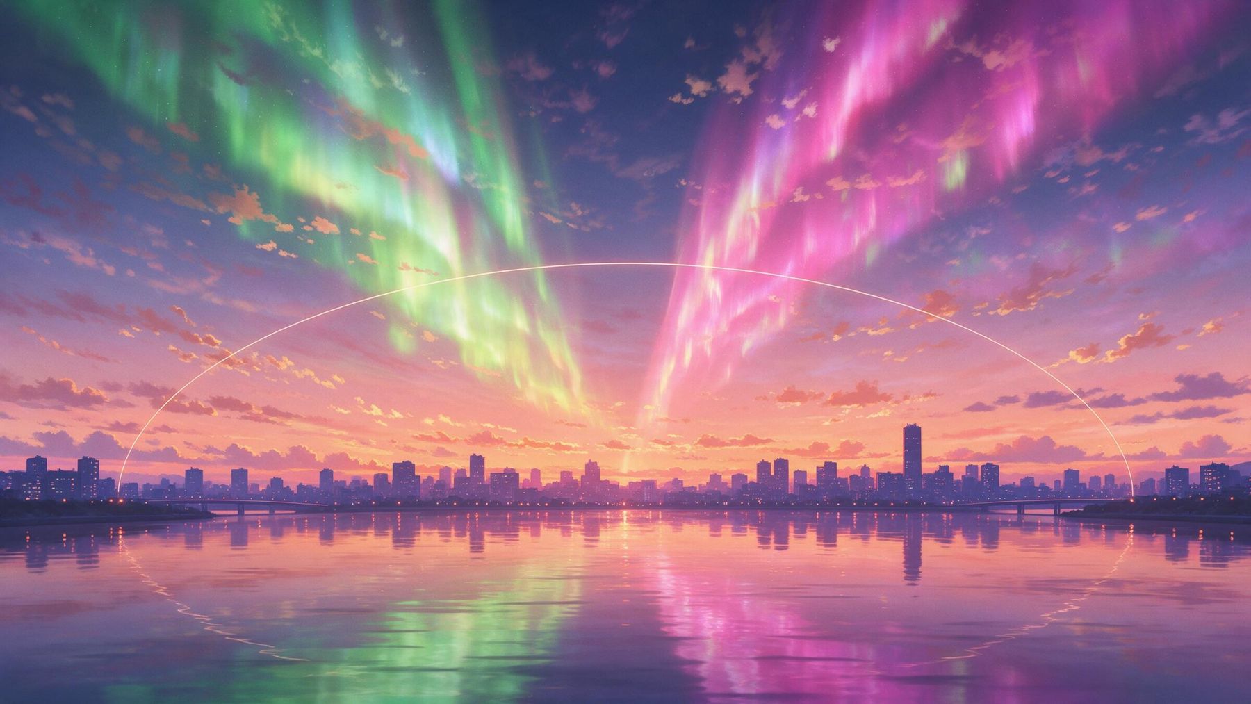 Colour key: The aurora over the river